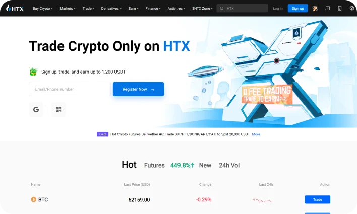 HTX (Huobi) - Trusted Exchange for Secure USDT Purchases, Competitive Fees, and Multiple Payment Options